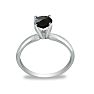 2 Carat Black Diamond Engagement Ring in 14K White Gold Image-3
