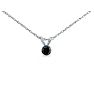 1/10ct Black Diamond Solitaire Pendant in 14k White Gold Image-1
