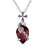 Sterling Silver Created Ruby Gothic Serpent Necklace, 18 Inches Image-1