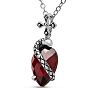 Sterling Silver Created Ruby Gothic Serpent Necklace, 18 Inches Image-2