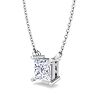 1/2 Carat Princess Cut Lab Grown Diamond Solitaire Necklace In Sterling Silver Image-2