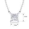 1/2 Carat Princess Cut Lab Grown Diamond Solitaire Necklace In Sterling Silver Image-5
