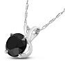 3/4ct Black Diamond Solitaire Pendant in 14k White Gold Image-2