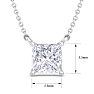 1 Carat Princess Cut Lab Grown Diamond Solitaire Necklace In Sterling Silver Image-5