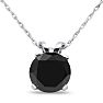 1ct Black Diamond Solitaire Pendant in 14k White Gold Image-1
