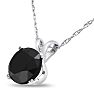 1ct Black Diamond Solitaire Pendant in 14k White Gold Image-2