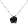 1ct Black Diamond Solitaire Pendant in 14k White Gold Image-4