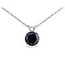 1 1/2ct Black Diamond Solitaire Pendant in White Gold Image-1