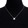 2 Carat Princess Cut Lab Grown Diamond Solitaire Necklace In Sterling Silver Image-6