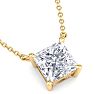 2 Carat Princess Cut Lab Grown Diamond Solitaire Necklace In 14K Yellow Gold Over Sterling Silver Image-3