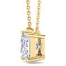 2 Carat Princess Cut Lab Grown Diamond Solitaire Necklace In 14K Yellow Gold Over Sterling Silver Image-4