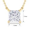 2 Carat Princess Cut Lab Grown Diamond Solitaire Necklace In 14K Yellow Gold Over Sterling Silver Image-5