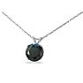 2ct Black Diamond Solitaire Pendant in 14k White Gold Image-2