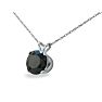 2ct Black Diamond Solitaire Pendant in 14k White Gold Image-3