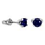 1/2 Carat Sapphire Stud Earrings In White Gold Image-1