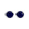 0.60 Carat Blue Sapphire Stud Earrings in White Gold Image-2