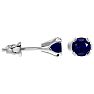 0.60 Carat Blue Sapphire Stud Earrings in White Gold Image-3