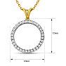 1/10 Carat Diamond Circle Necklace In 14K Yellow Gold Over Sterling Silver, 18 Inches Image-5