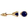 0.60 Carat Blue Sapphire Stud Earrings in Yellow Gold Image-3