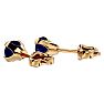 0.60 Carat Blue Sapphire Stud Earrings in Yellow Gold Image-4