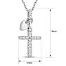0.15 Carat Classic Diamond Cross Necklace In Sterling Silver, 18 Inches Image-5