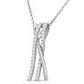 1/4 Carat Modern Diamond Statement Necklace In Sterling Silver, 18 Inches Image-2