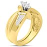 Estate Jewelry 1/3 Carat Marquise and Baguette Natural Diamond Bridal Set, Size 6.5 Image-2