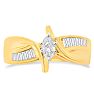 Estate Jewelry 1/3 Carat Marquise and Baguette Natural Diamond Engagement Ring, Size 6.5 Image-1