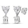 1 1/4 Carat Heart Shape Fancy Lab Grown Diamond Earrings In Sterling Silver Image-1