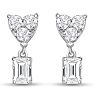 1 1/4 Carat Heart Shape Fancy Lab Grown Diamond Earrings In Sterling Silver Image-2