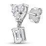 1 1/4 Carat Heart Shape Fancy Lab Grown Diamond Earrings In Sterling Silver Image-3