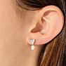 1 1/4 Carat Heart Shape Fancy Lab Grown Diamond Earrings In Sterling Silver Image-7