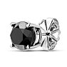 4 Carat Black Diamond Stud Earrings In Sterling Silver Image-3