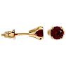 0.60 Carat Ruby Stud Earrings in Yellow Gold Image-3