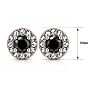 1/4 Carat Black Diamond Halo Stud Earrings In Sterling Silver Image-5
