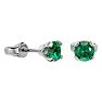 1/2 Carat Emerald Stud Earrings in White Gold Image-1