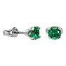 1/2 Carat Emerald Stud Earrings In White Gold Image-1