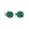 1/2 Carat Emerald Stud Earrings in White Gold Image-2