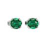 1/2 Carat Emerald Stud Earrings In White Gold Image-2