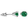 1/2 Carat Emerald Stud Earrings in White Gold Image-3