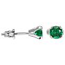 1/2 Carat Emerald Stud Earrings In White Gold Image-3