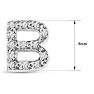 Sterling Silver Letter B Initial Earrings With Diamonds – Personalized Initial Jewelry Image-5