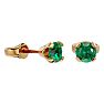 1/2 Carat Emerald Stud Earrings in Yellow Gold Image-1