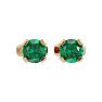 1/2 Carat Emerald Stud Earrings in Yellow Gold Image-2