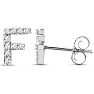 Sterling Silver Letter F Initial Earrings With Diamonds – Personalized Initial Jewelry Image-4