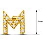 14K Yellow Gold Over Sterling Silver Letter M Initial Earrings With Diamonds – Personalized Initial Jewelry Image-5
