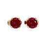Garnet Earrings: Garnet Jewelry: 0.60 Carat Garnet Stud Earrings in Yellow Gold Image-2