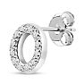 Sterling Silver Letter O Initial Earrings With Diamonds – Personalized Initial Jewelry Image-3