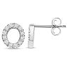Sterling Silver Letter O Initial Earrings With Diamonds – Personalized Initial Jewelry Image-4