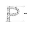Sterling Silver Letter P Initial Earrings With Diamonds – Personalized Initial Jewelry Image-5